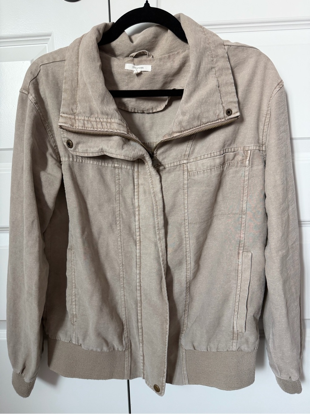 Light Taupe Women's Zip-Front Jacket